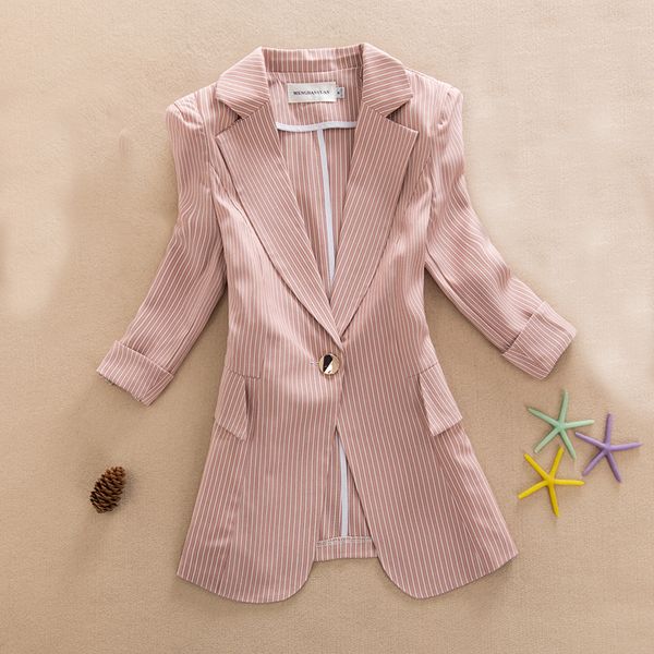 2019 new summer blazer casual stripe blazer femme jackets for women outwear fashion work style suit ladies coat, White;black
2019 new summer blazer casual stripe blazer femme jackets for women outwear fashion work style suit ladies coat, White;black