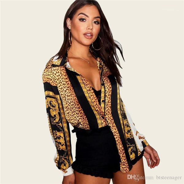 long sleeve casual ladies shirts europen and american styles clothes fashion leopard printed womens shirt designer, White
long sleeve casual ladies shirts europen and american styles clothes fashion leopard printed womens shirt designer, White