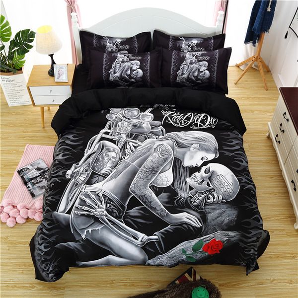 3d bedding set beauty kiss skull print duvet cover pillowcases twin king size motorcycle red rose bed cover dropshipping
3d bedding set beauty kiss skull print duvet cover pillowcases twin king size motorcycle red rose bed cover dropshipping
