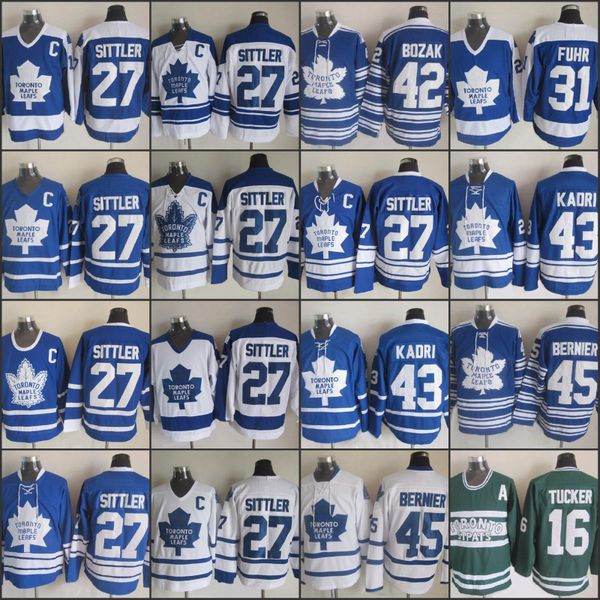 2018 Toronto Maple Leafs 27 Sittler 31 Frederik Andersen 43 Kadrl 16 Marner 45 Bernier Blue white Hockey Jersey
2018 Toronto Maple Leafs 27 Sittler 31 Frederik Andersen 43 Kadrl 16 Marner 45 Bernier Blue white Hockey Jersey
