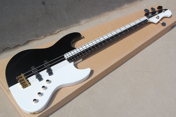 custom 4 strings maple fingerboard black/white body electric bass jazz bass guitar with golden hardware,offer customiz
custom 4 strings maple fingerboard black/white body electric bass jazz bass guitar with golden hardware,offer customiz