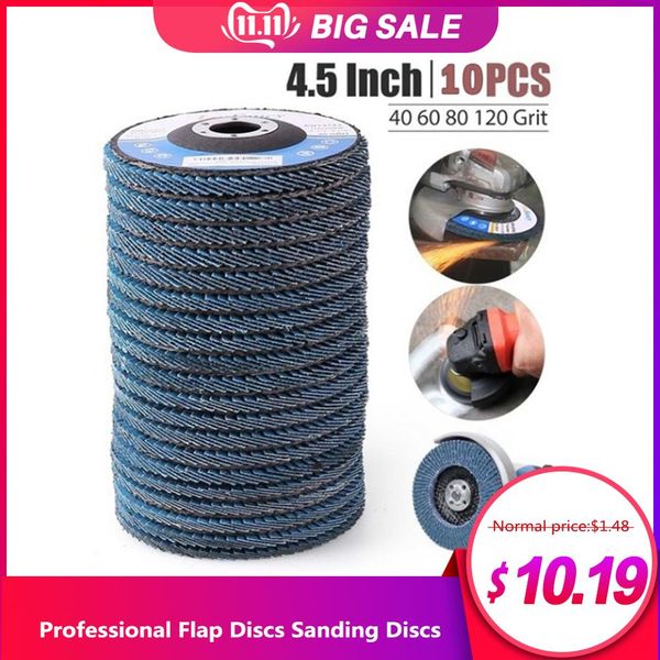 10pcs professional flap discs 115mm 4.5 inch sanding discs 40/60/80/120 grit grinding wheels blades for angle grinder
10pcs professional flap discs 115mm 4.5 inch sanding discs 40/60/80/120 grit grinding wheels blades for angle grinder