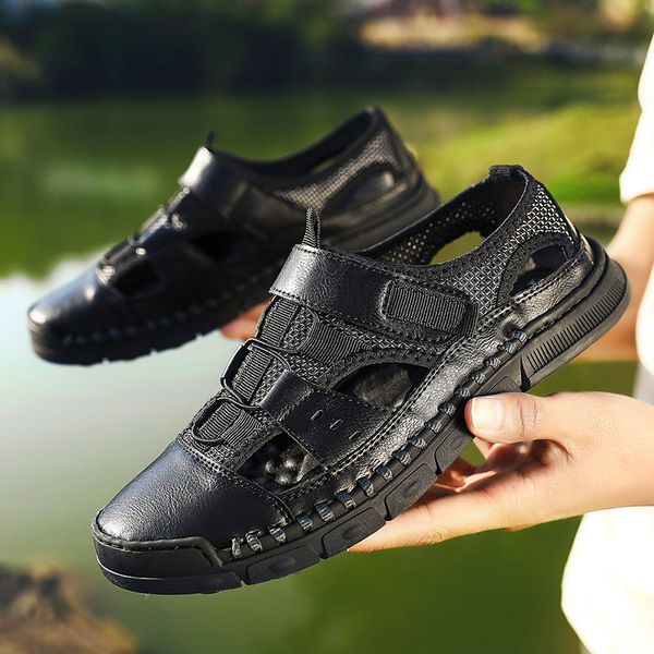 mazefeng 2019 new leather summer men's sandals casual beach shoes roman sandalias soft sole sandals plus size 38-46, Black
mazefeng 2019 new leather summer men's sandals casual beach shoes roman sandalias soft sole sandals plus size 38-46, Black