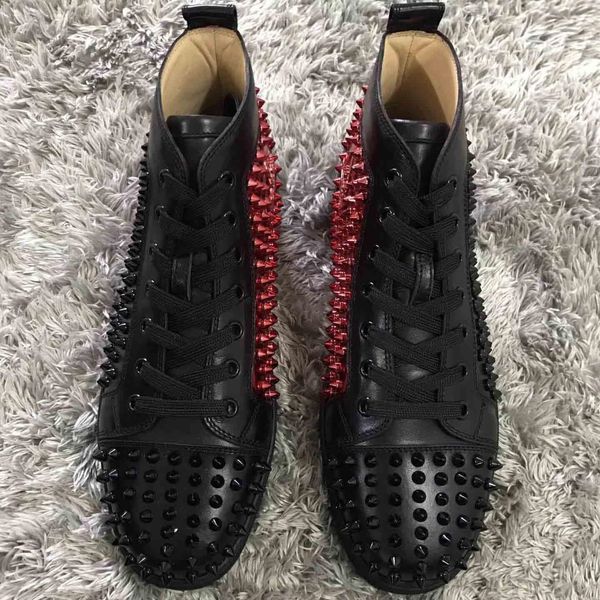 red bottom sneakers rhinestone strass shoes high sneakers red sole women men flats fashion casual sneaker discount, Black 
red bottom sneakers rhinestone strass shoes high sneakers red sole women men flats fashion casual sneaker discount, Black