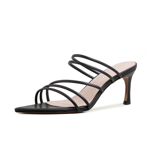 100% cow leather high heels shoes woman slippers narrow band summer shoes woman fashion mules slipper ladies, Black
100% cow leather high heels shoes woman slippers narrow band summer shoes woman fashion mules slipper ladies, Black
