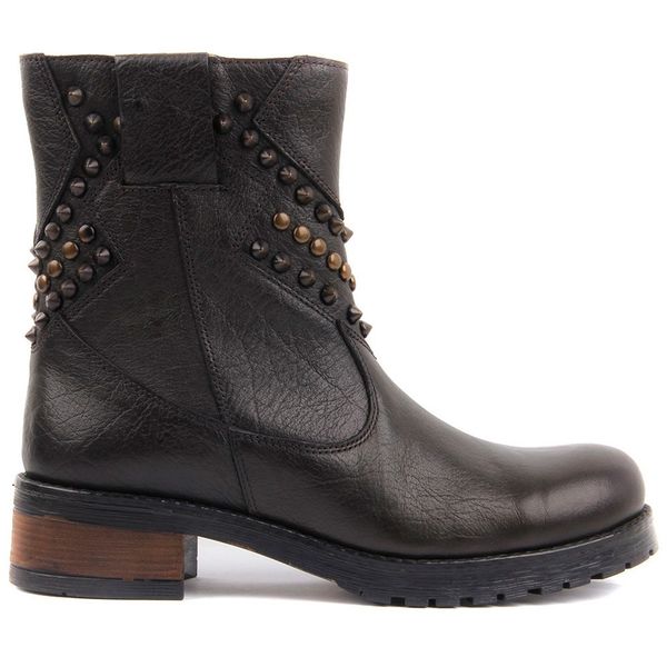 sail lakers-genuine leather women 's boots, Black