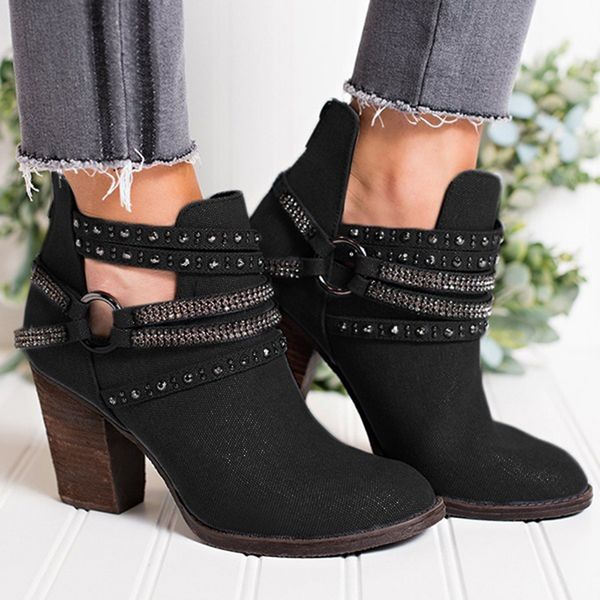 ankle boots women gothic buckle strap low block shoes winter women western cowboy footwear punk boots fall 2019#g7, Black
ankle boots women gothic buckle strap low block shoes winter women western cowboy footwear punk boots fall 2019#g7, Black