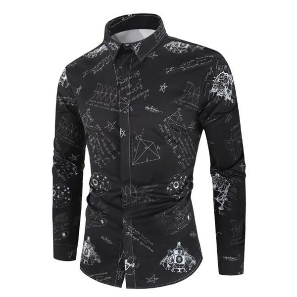 luxury mathematical formula men black shirt slim fit full sleeve hawaiian shirt men black long dress, White;black
luxury mathematical formula men black shirt slim fit full sleeve hawaiian shirt men black long dress, White;black