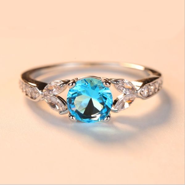 romantic princess sea blue stone wedding bands rings silver color round zircon crystal leaf couple ring finger jewelry for women, Slivery;golden
romantic princess sea blue stone wedding bands rings silver color round zircon crystal leaf couple ring finger jewelry for women, Slivery;golden