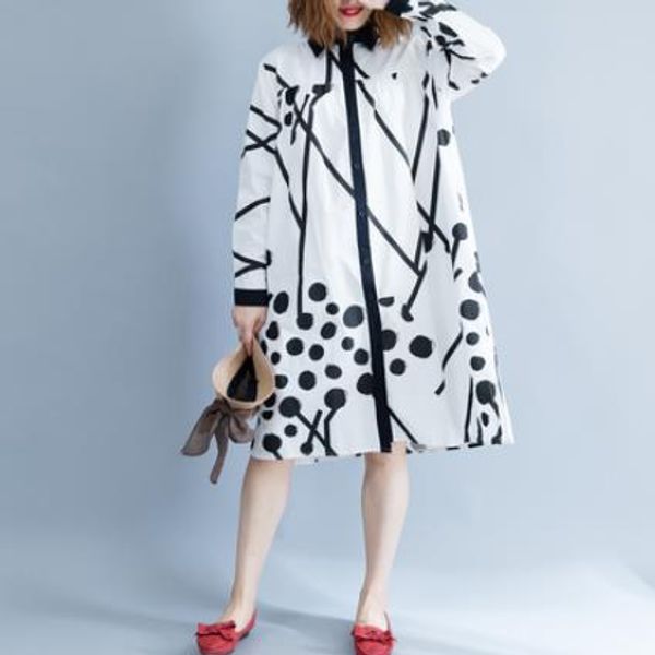 2020 new comfortable vintage wave point long shirt dress spring spring loose turn-down collar women blouses ae807, White
2020 new comfortable vintage wave point long shirt dress spring spring loose turn-down collar women blouses ae807, White