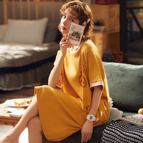 casual cotton nightdress yellow home dressing nightgown summer new home clothing intimate lingerie short nightwear sleepwear, Black;red
casual cotton nightdress yellow home dressing nightgown summer new home clothing intimate lingerie short nightwear sleepwear, Black;red