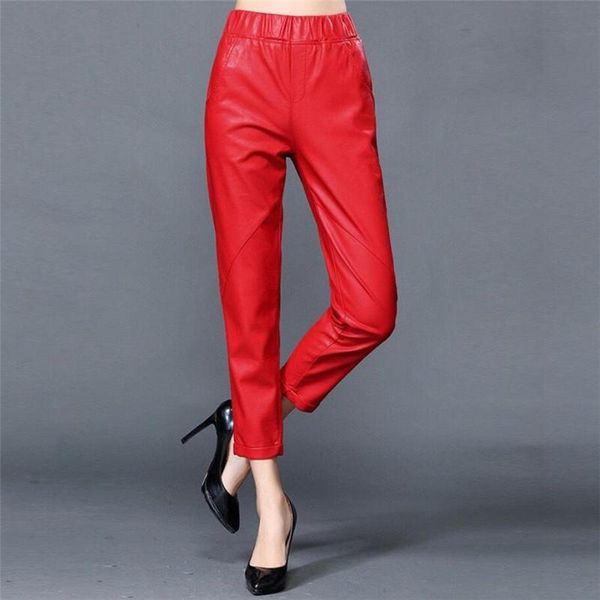 women 2020 new autumn winter genuine leather pants female sheepskin soft real leather trousers lady casual harem pantalones v06, Black;white
women 2020 new autumn winter genuine leather pants female sheepskin soft real leather trousers lady casual harem pantalones v06, Black;white