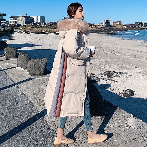 winter down feather cotton jacket women's mid-length 2019 new style korean-style large fur collar loose-fit bf thick students co, Blue;black
winter down feather cotton jacket women's mid-length 2019 new style korean-style large fur collar loose-fit bf thick students co, Blue;black