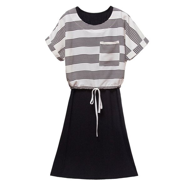 chiffon dress two-piece 2019summer new women's large size striped blouse + black vest dress loose thin chiffon suit female, White
chiffon dress two-piece 2019summer new women's large size striped blouse + black vest dress loose thin chiffon suit female, White