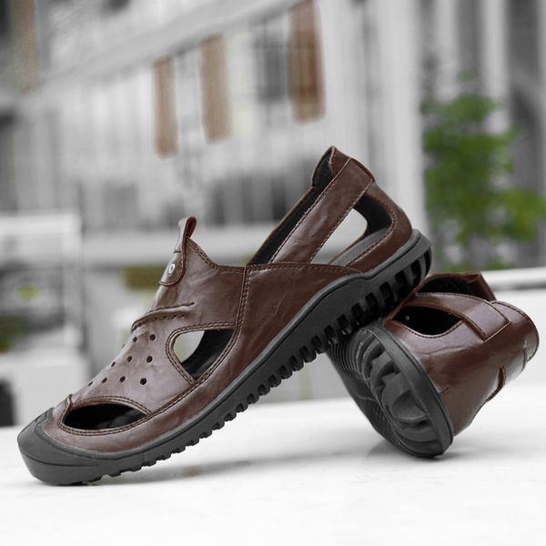 real leather sandals handmade men shoes fashion beach footwear male casual outdoor summer shoe hollow out slippers, Black
real leather sandals handmade men shoes fashion beach footwear male casual outdoor summer shoe hollow out slippers, Black