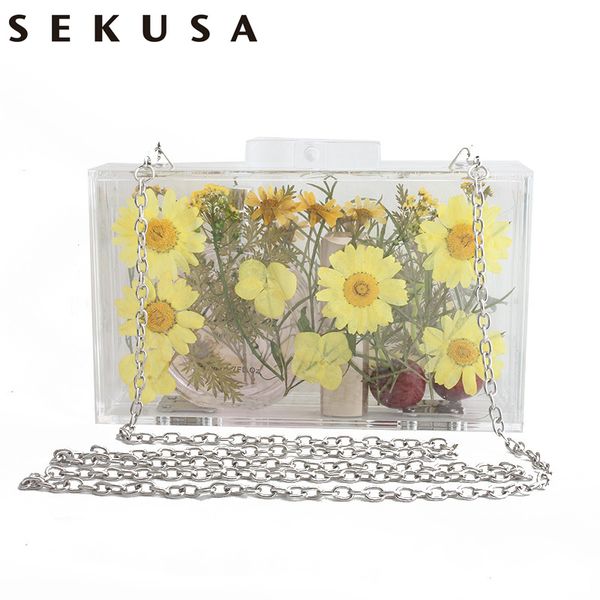 sekusa flower women clutch plastic clear box case shoulder handbags summer dress evening bags
sekusa flower women clutch plastic clear box case shoulder handbags summer dress evening bags