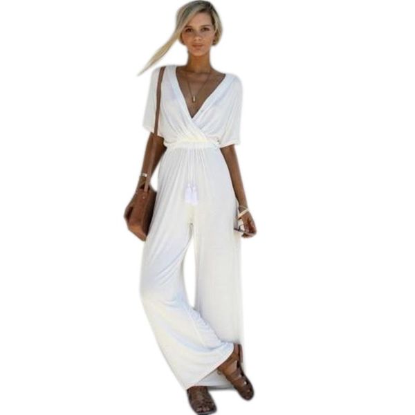 fashion summer fall women jumpsuit deep-v short sleeve romper solid color slim drawstring lady girls long jumpsuits, Black;white
fashion summer fall women jumpsuit deep-v short sleeve romper solid color slim drawstring lady girls long jumpsuits, Black;white