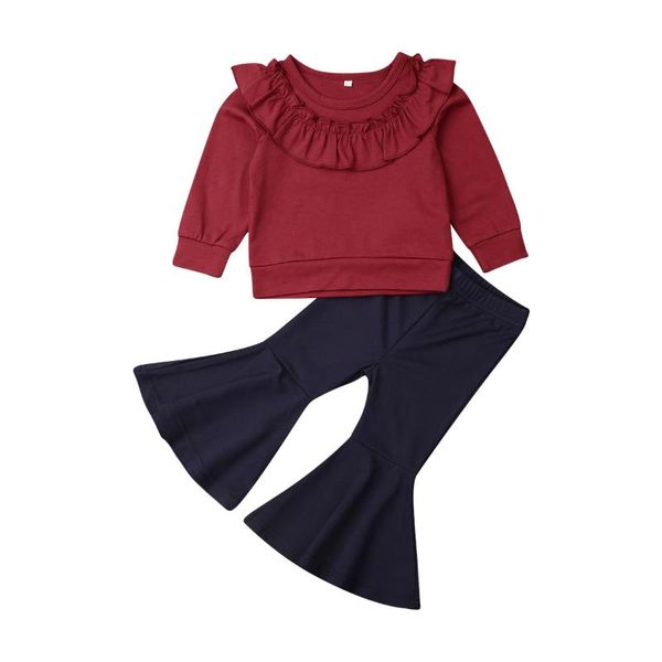 2pcs toddler baby girls autumn clothes sets long sleeve t-shirt + flared pants trousers outfits, White
2pcs toddler baby girls autumn clothes sets long sleeve t-shirt + flared pants trousers outfits, White