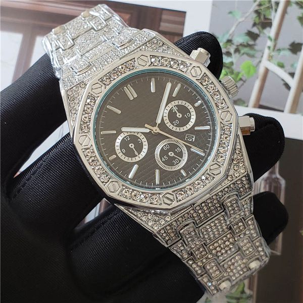 new fashion luxury mens watch bling diamond iced out watch royal oak offshore designer watches stainless steel quartz movement watches, Slivery;brown
new fashion luxury mens watch bling diamond iced out watch royal oak offshore designer watches stainless steel quartz movement watches, Slivery;brown