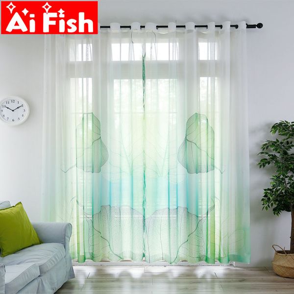 simple modern nordic green plant gauze print curtains for living room fresh light transmission sheer drapes for bedroom my089-40
simple modern nordic green plant gauze print curtains for living room fresh light transmission sheer drapes for bedroom my089-40