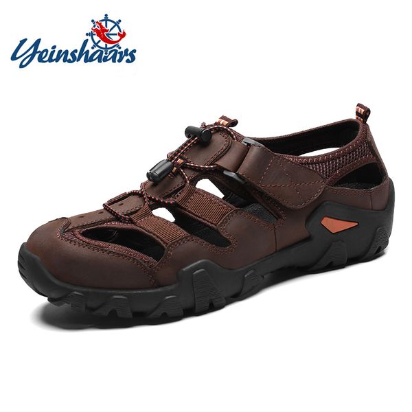 yeinshaars casual soft sandals genuine leather men shoes summer new large size man sandals fashion men slippers, Black
yeinshaars casual soft sandals genuine leather men shoes summer new large size man sandals fashion men slippers, Black