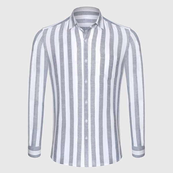 Zecmos Stripe Cotton Linen Casual Shirt Men Striped Shirt Linen Male Slim Fit Men Shirt Long Sleeve Social Business 
Zecmos Stripe Cotton Linen Casual Shirt Men Striped Shirt Linen Male Slim Fit Men Shirt Long Sleeve Social Business