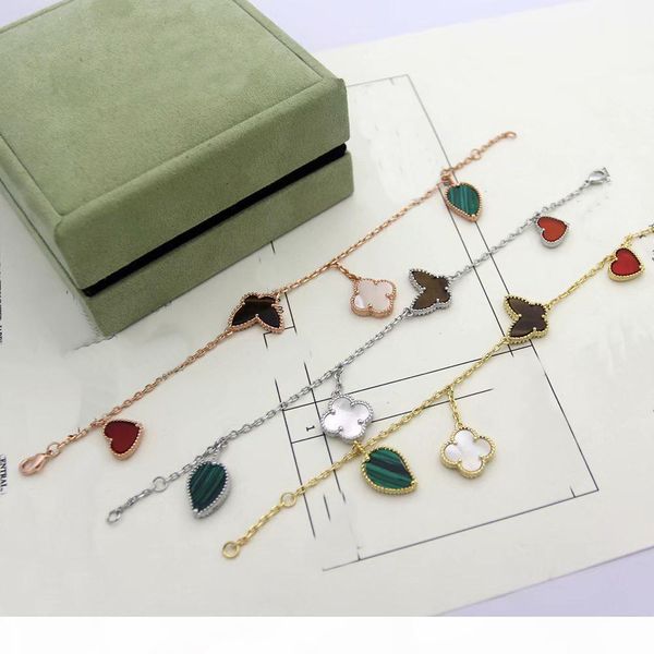 fashion lady women brass four motifs mother of pearl carnelian tiger-eye malachite 18k gold chain bracelets with different styles charm, Black
fashion lady women brass four motifs mother of pearl carnelian tiger-eye malachite 18k gold chain bracelets with different styles charm, Black
