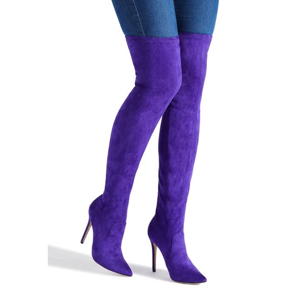 new 2018 design shoes women boots spring autumn stretch purple high heels thigh high boots winter lady over the knee, Black
new 2018 design shoes women boots spring autumn stretch purple high heels thigh high boots winter lady over the knee, Black