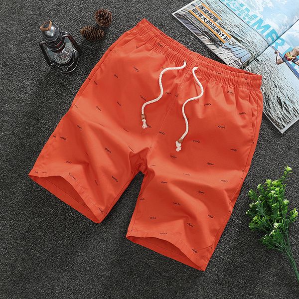 2019 summer casual pants men's new five pants beach shorts men's cotton clothing, White;black