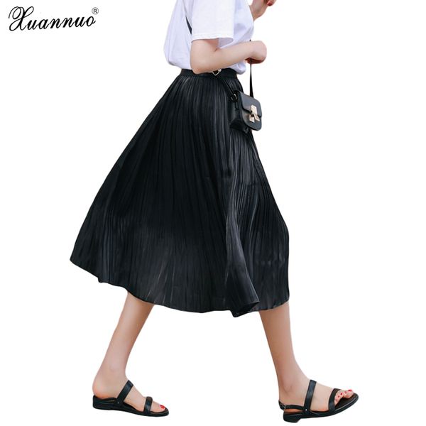 xuannuo 2019 summer chiffon cool breathable solid color versatile ruffled hem elegant fresh pleated skirt elasticated waistband, Black
xuannuo 2019 summer chiffon cool breathable solid color versatile ruffled hem elegant fresh pleated skirt elasticated waistband, Black