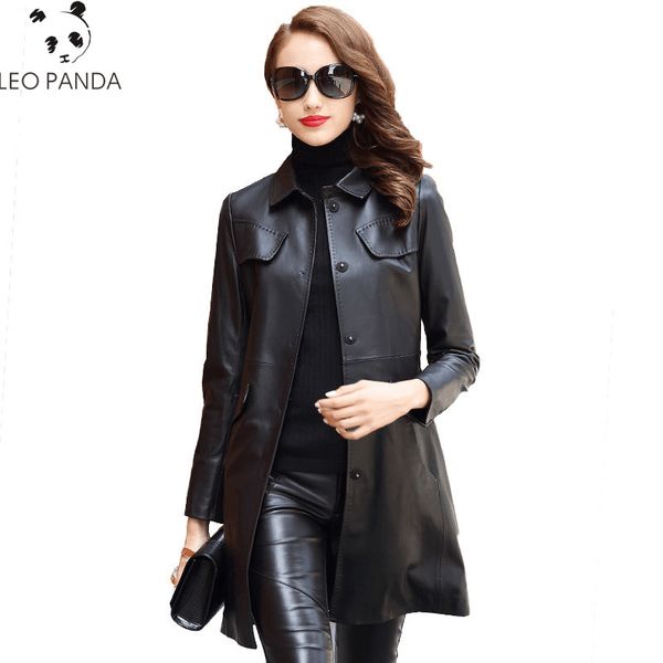 genuine leather overcoat superior quality brand slim single breasted belt long sheepskin coat women fashion solid black jacket
genuine leather overcoat superior quality brand slim single breasted belt long sheepskin coat women fashion solid black jacket