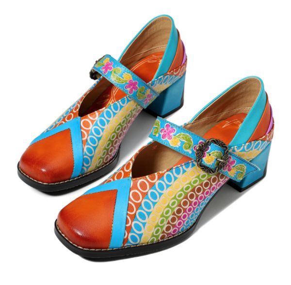 2020 mary jane vintage spring summer pure handmade rainbow print bohemian leather high heels women's shoes sfy46, Black
2020 mary jane vintage spring summer pure handmade rainbow print bohemian leather high heels women's shoes sfy46, Black