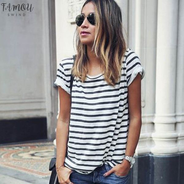 new fashion women ladies casual o neck short sleeve loose summer navy black white striped t shirt s xl women clothing
new fashion women ladies casual o neck short sleeve loose summer navy black white striped t shirt s xl women clothing