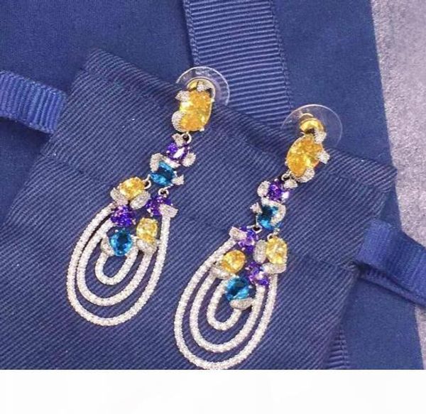 famous designer jewelry luxury wedding love earrings 925 sterling silver colorful diamond temperament elegant drop earrings, Golden;silver
famous designer jewelry luxury wedding love earrings 925 sterling silver colorful diamond temperament elegant drop earrings, Golden;silver
