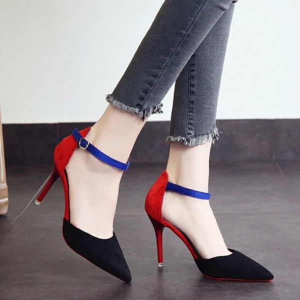 women ankle strap two pieces spring pumps ladies buckle pointed toe new suede thin high heels female fashion dress shoes 698, Black
women ankle strap two pieces spring pumps ladies buckle pointed toe new suede thin high heels female fashion dress shoes 698, Black