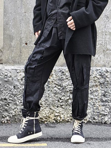 men's pants men japan style streetwear hip hop harem trousers male loose punk gothic casual pant vintage spliced joggers sweatpants, Black
men's pants men japan style streetwear hip hop harem trousers male loose punk gothic casual pant vintage spliced joggers sweatpants, Black