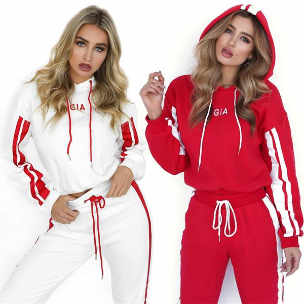 womens tracksuits fashion print two-piece suit casual letter striped sportswear loose style pullover & trousers, Gray
womens tracksuits fashion print two-piece suit casual letter striped sportswear loose style pullover & trousers, Gray