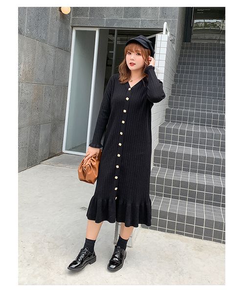 200-pound women's fat mm 2020 autumn and winter new knitted dress women's loose slim fishtail skirt, Black;gray
200-pound women's fat mm 2020 autumn and winter new knitted dress women's loose slim fishtail skirt, Black;gray