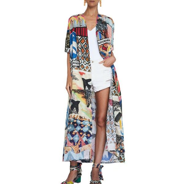 2019 women floral print cardigan kaftan kinomo long blouse summer sun protection shirts holiday open stitch swimwear cover, White
2019 women floral print cardigan kaftan kinomo long blouse summer sun protection shirts holiday open stitch swimwear cover, White