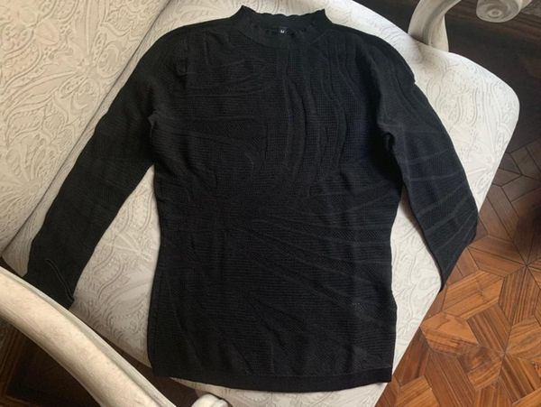 2019 new ladies fashion long sleeve casual solid color half turtleneck knit pullover 0110, White;black
2019 new ladies fashion long sleeve casual solid color half turtleneck knit pullover 0110, White;black