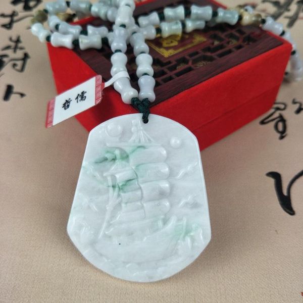 zheru jewelry pure natural jadeite light green double color sea boat pendant tricolor jade bead pendant chain send a certificate, Silver
zheru jewelry pure natural jadeite light green double color sea boat pendant tricolor jade bead pendant chain send a certificate, Silver