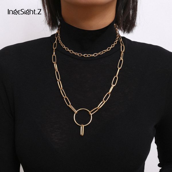 ingesight.z punk multi layer round circle long necklace statement curb cuban thick choker necklace collar for women men jewelry, Silver
ingesight.z punk multi layer round circle long necklace statement curb cuban thick choker necklace collar for women men jewelry, Silver