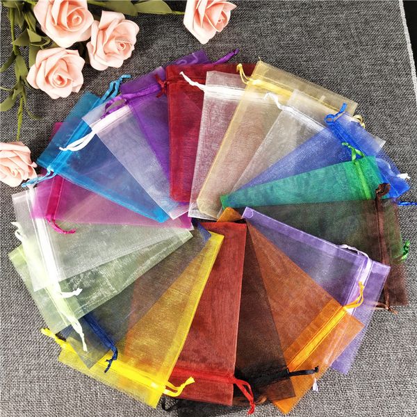 

50pcs organza bag wedding decoration gift bag candy packaging jewelry packing bags gift pouches 7x9 9x12 10x15 13x18cm 6z