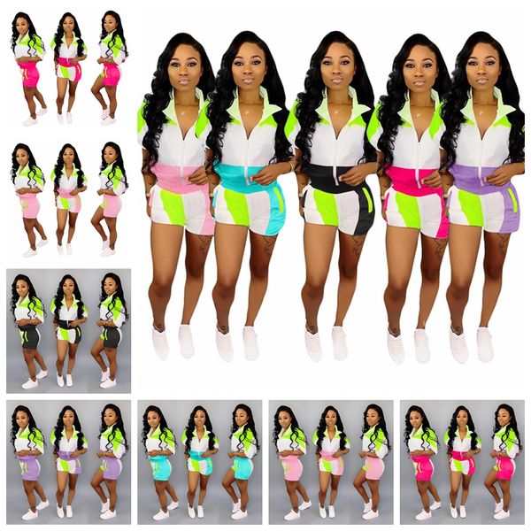 2020 european spring and summer lapel casual sports hit color stitching sleeve + shorts suit female, support mixed batch, Gray
2020 european spring and summer lapel casual sports hit color stitching sleeve + shorts suit female, support mixed batch, Gray