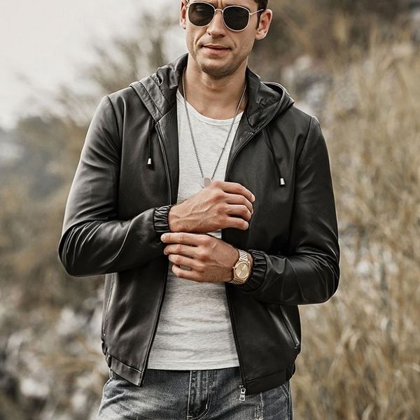large leather jacket leather men's sheepskin elastic coat shorts zipper zipper motorcycle black coat
large leather jacket leather men's sheepskin elastic coat shorts zipper zipper motorcycle black coat