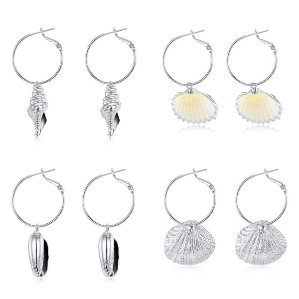 1pair unique silver color natural shell hoop earrings women bohemian elegant seashell pendant circle earrings jewelry e317, Golden;silver
1pair unique silver color natural shell hoop earrings women bohemian elegant seashell pendant circle earrings jewelry e317, Golden;silver