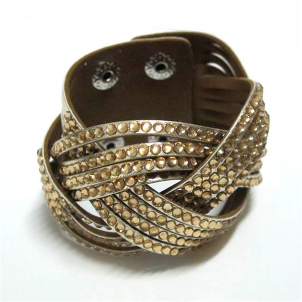 unique full rhinestone crystal multilayer leather bracelet gift jewelry punk bracelet for men women hand accessory, Golden;silver
unique full rhinestone crystal multilayer leather bracelet gift jewelry punk bracelet for men women hand accessory, Golden;silver