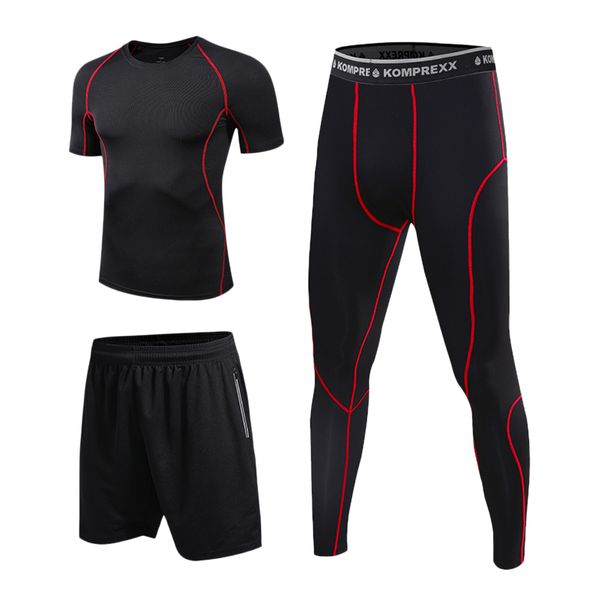 men compression sports running sets with compression t-shirt loose fitting short tight legging pants for running cycling hiking, Black;blue
men compression sports running sets with compression t-shirt loose fitting short tight legging pants for running cycling hiking, Black;blue