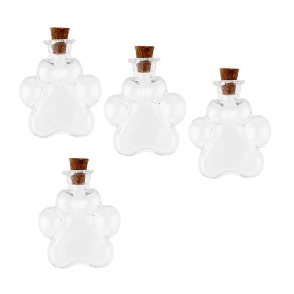 4pcs mini paw empty glass wishing bottle vial pendant charms jars with cork sers, Black
4pcs mini paw empty glass wishing bottle vial pendant charms jars with cork sers, Black