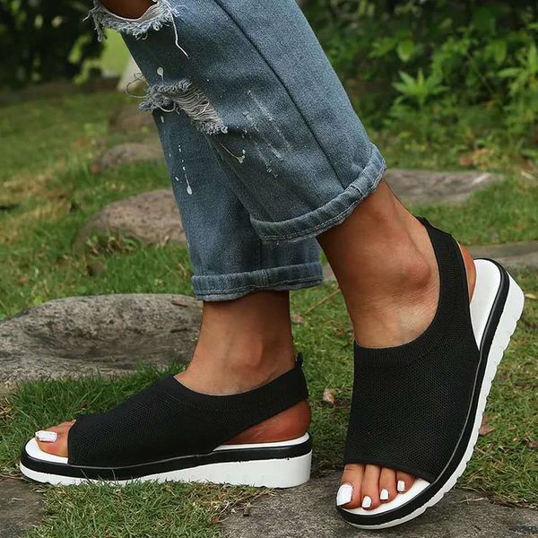 dropshipping breathable mesh flat sandals for women casual elastic band platform shoes woman lightweight summer sandalias 36-43, Black
dropshipping breathable mesh flat sandals for women casual elastic band platform shoes woman lightweight summer sandalias 36-43, Black